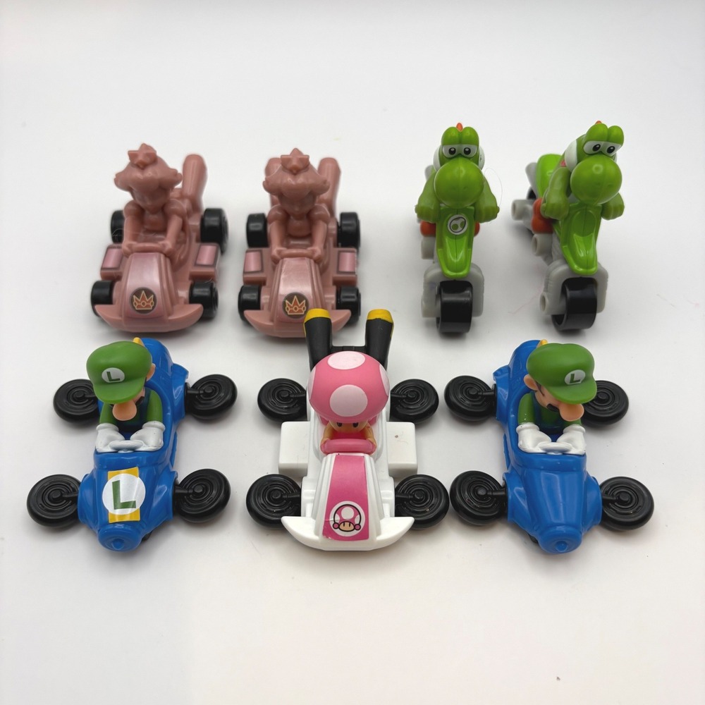 McDonald's Happy Meal Mario Kart 8 2024 Lot of 7 Luigi Yoshi Peach Toadette